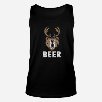 Funny Bear Deer For Animal And Beer Lovers Unisex Tank Top - Thegiftio UK