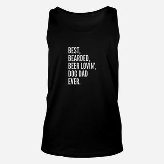 Funny Bearded Beer Lover Dog Owner Dad Unisex Tank Top | Crazezy