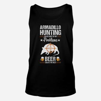 Funny Beer Lover Armadillo Possum Hunting Hunter Gift Unisex Tank Top | Crazezy