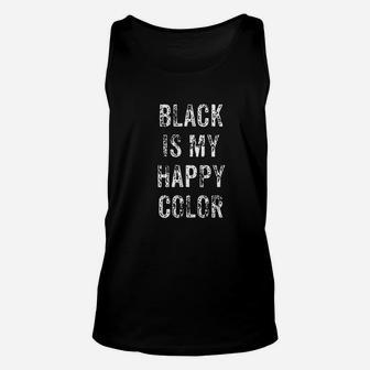 Funny Black Is My Happy Color Goth Punk Emo Unisex Tank Top - Thegiftio