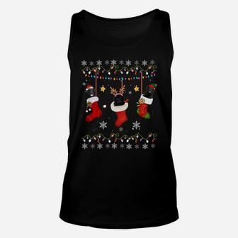 Funny Black Lab Christmas Socks Lights Gift Dog Lover Xmas Unisex Tank Top | Crazezy UK
