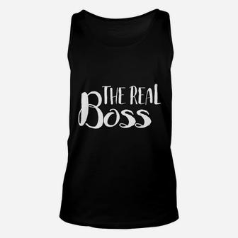 Funny Boss Gift Coworker The Real Boss Unisex Tank Top - Thegiftio UK