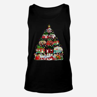 Funny Camping Merry Christmas Tree Camper Snowman Rv Lights Sweatshirt Unisex Tank Top | Crazezy DE