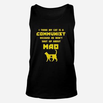 Funny Cat Joke Communist Meow Unisex Tank Top | Crazezy UK