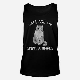 Funny Cats Are My Spirit Animals Gift For Cat Lovers Unisex Tank Top | Crazezy CA