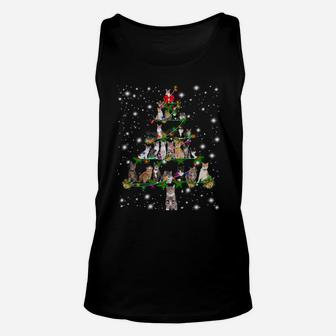 Funny Cats Christmas Tree Tee Ornament Decor Gift Unisex Tank Top | Crazezy