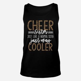 Funny Cheerleading Sister Leopard Cheetah Print Cheer Sister Sweatshirt Unisex Tank Top | Crazezy