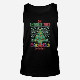 Funny Chemist Chemistry Christmas Tree Sweatshirt Unisex Tank Top | Crazezy