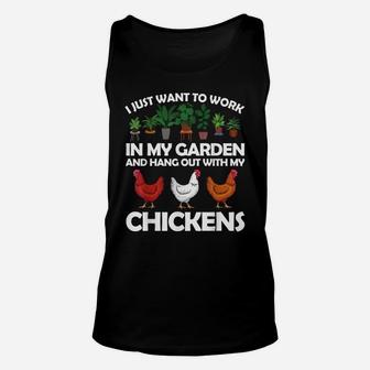 Funny Chicken For Men Women Gardening Chicken Lovers Garden Unisex Tank Top | Crazezy CA