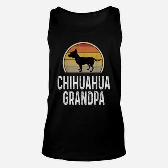 Funny Chihuahua Grandpa Dad Father Lover Dog Owner Retro Unisex Tank Top | Crazezy