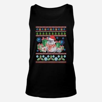 Funny Chinchilla Watercolor Graphic Christmas Sweatshirt Unisex Tank Top | Crazezy