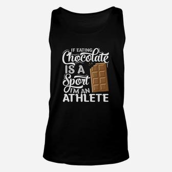 Funny Chocolate Chocoholic Fitness Athlete Gift I Choco Bar Unisex Tank Top | Crazezy DE