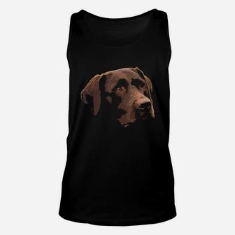 Funny Chocolate Lab Labrador Retriever Dog Head Unisex Tank Top | Crazezy