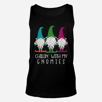 Funny Christmas Garden Gnome Gnomie Gift Beard Hat Sock Shoe Unisex Tank Top | Crazezy