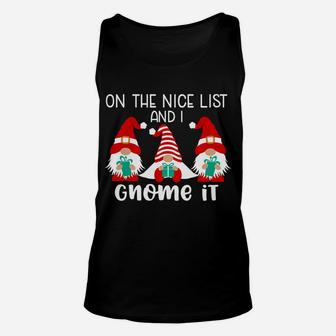 Funny Christmas Gnome Shirt Three Gnomes Gnomies Gnome Lover Unisex Tank Top | Crazezy AU