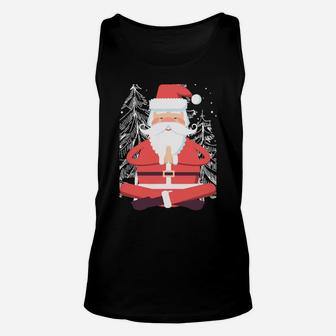 Funny Christmas Namasleigh Santa Holiday Yoga Zen Snow Tree Unisex Tank Top | Crazezy AU