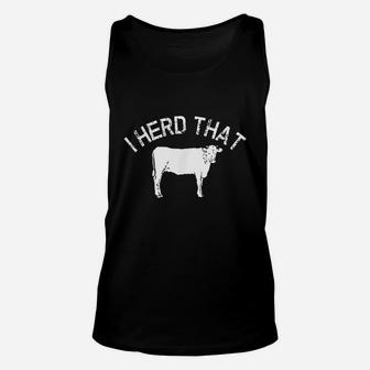 Funny Cow Herd Cows Farm Life Herding Animals Meat Unisex Tank Top | Crazezy