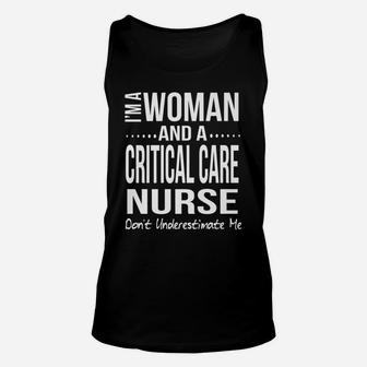 Funny Critical Care Icu Nurse Nursing Student Women Gift Tee Unisex Tank Top | Crazezy