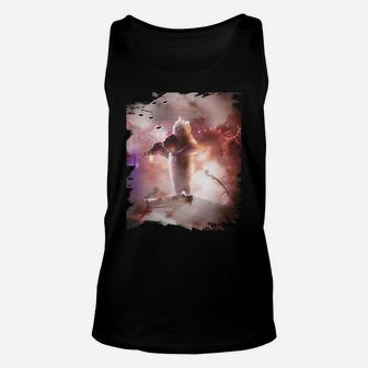 Funny Cute Cat Playing Violin Unisex Tank Top | Crazezy