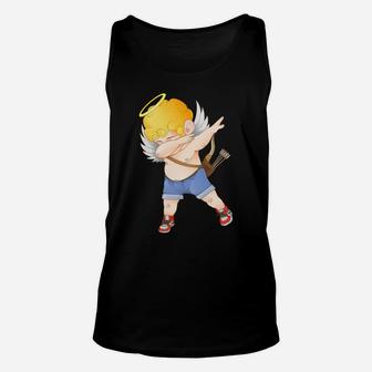 Funny Dabbing Cupid Valentines Day Love Heart Gift Unisex Tank Top - Seseable