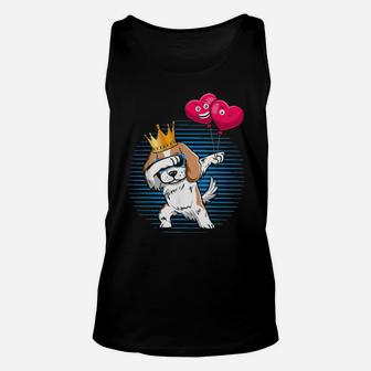 Funny Dabbing Dog Animal Cute Valentine's Day Unisex Tank Top - Monsterry UK