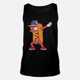Funny Dabbing Hot Dog Day Gift For Hot Dogs Lovers American Unisex Tank Top | Crazezy