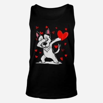 Funny Dabbing Husky Valentines Day Gift Unisex Tank Top - Monsterry DE