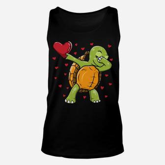 Funny Dabbing Turtle Dab Dance Valentine's Day Costume Unisex Tank Top - Monsterry CA