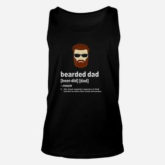 Funny Dad Bearded Dad With Brown Hair Or Dark Hair Unisex Tank Top | Crazezy