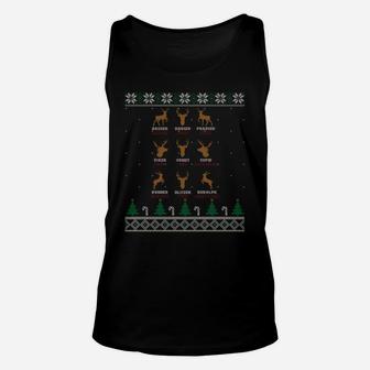 Funny Deer Design Christmas Bow Hunting Santa's Reindeer Sweatshirt Unisex Tank Top | Crazezy AU