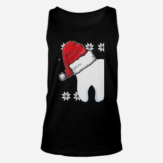 Funny Dentist Xmas Tooth Dental Assistant Ugly Christmas Sweatshirt Unisex Tank Top | Crazezy