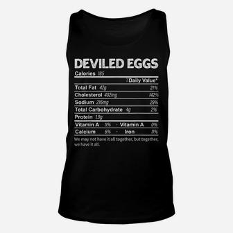 Funny Deviled Eggs Nutrition Facts Thanksgiving Food Unisex Tank Top | Crazezy UK
