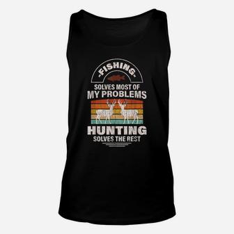 Funny Fishing And Hunting Design Unisex Tank Top | Crazezy UK