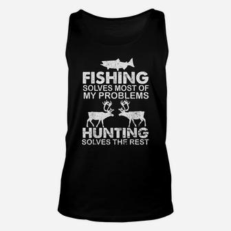 Funny Fishing And Hunting Gift Christmas Humor Hunter Cool Unisex Tank Top | Crazezy DE