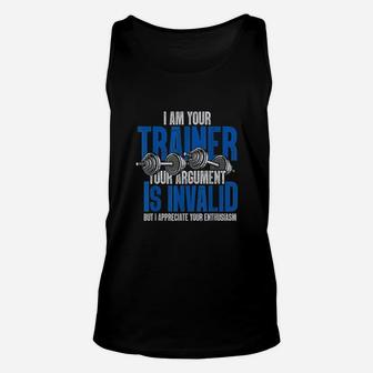 Funny Fitness Trainer Gift Workout Training Personal Trainer Unisex Tank Top - Thegiftio