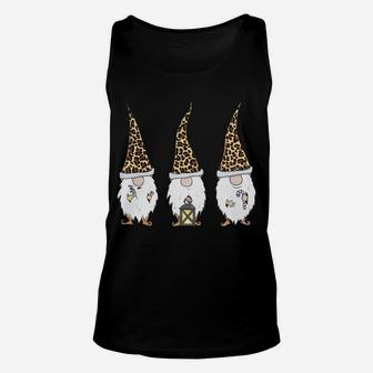 Funny Gnome Tee - Cute Vintage Gnomes Leopard Christmas Unisex Tank Top | Crazezy