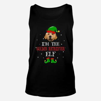 Funny Golden Retriever Elf Christmas Dog Dad Dog Mom Unisex Tank Top | Crazezy