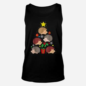 Funny Hedgehog Christmas Tree Shirt Ornament Decor Unisex Tank Top | Crazezy