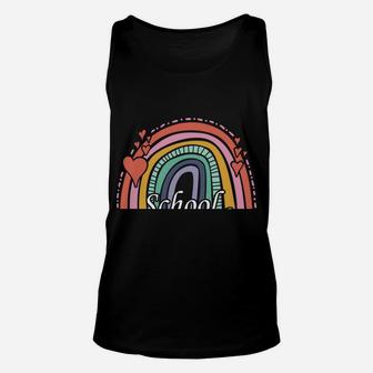 Funny High School Counselor Rainbow Boho Welcome Back Unisex Tank Top | Crazezy CA