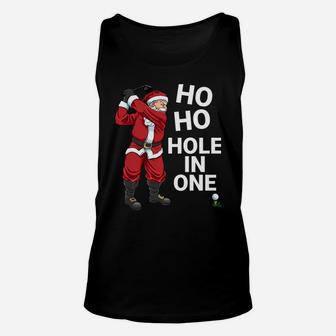 Funny Ho Ho Hole In One Golf Christmas Unisex Tank Top | Crazezy