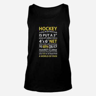 Funny Hockey Quote Hockey Is Easy Gift For Men Women Fans Unisex Tank Top | Crazezy UK