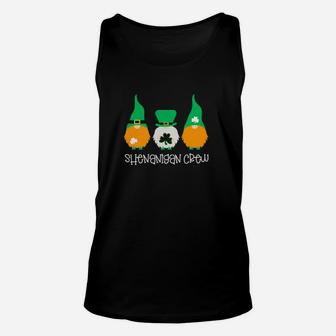 Funny Irish St Patricks Shamrock Shenanigan Crew Gnome Unisex Tank Top - Monsterry