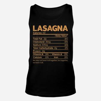 Funny Lasagna Nutrition Facts Thanksgiving Food Unisex Tank Top | Crazezy AU