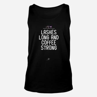 Funny Lashes Long And Coffee Strong Gift For Friend Heart Unisex Tank Top | Crazezy DE