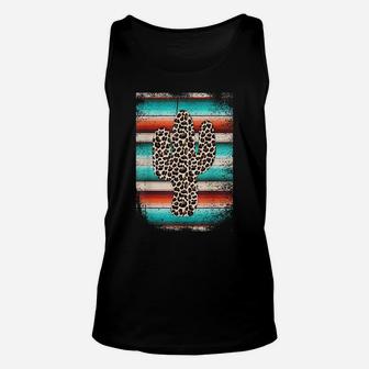 Funny Leopard Cactus Serape Cactus Print Turquoise Unisex Tank Top | Crazezy DE