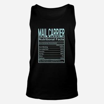 Funny Mail Carrier Nutrition Facts Unisex Tank Top - Thegiftio UK