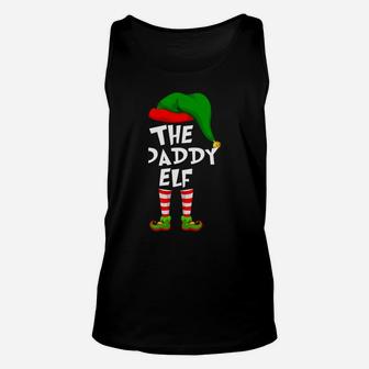 Funny Matching Family Christmas The Daddy Elf Unisex Tank Top | Crazezy