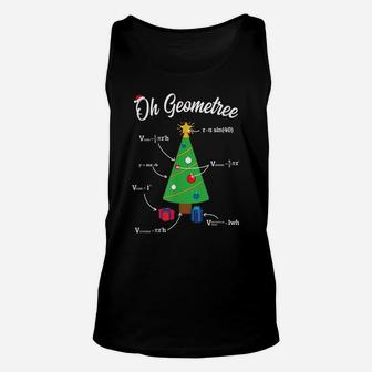 Funny Math Science Teacher Oh Geometree Christmas Tree Unisex Tank Top | Crazezy CA