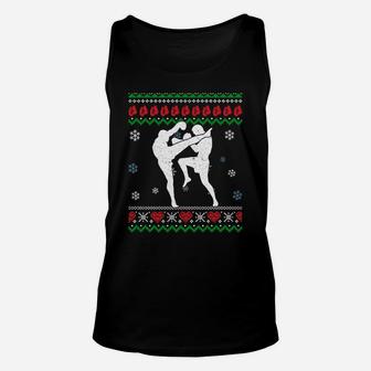 Funny Muay Thai Ugly Christmas Martial Arts Xmas Sport Gifts Sweatshirt Unisex Tank Top | Crazezy