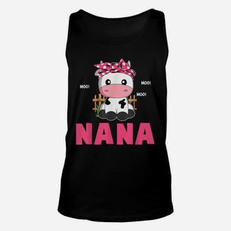 Funny Nana Cow Cute Cow Farmer Birthday Matching Family Unisex Tank Top | Crazezy AU